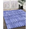 thumbnail image 3 of Ahgly Company Tapis d'Intérieur Lavable à la Machine, Carré, Transitionnel, Bleu Denim, Tapis de Zone, 4 Pieds Carré, 3 of 7