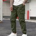 thumbnail image 1 of Amzcrzy Men's Pants Men's Casual Solid Pants with Drawstring and Multiple Pockets Small Leg Pants Mens Slacks Pants for Men Men's Clothing Slacks for Men Men Clothing, 1 of 7