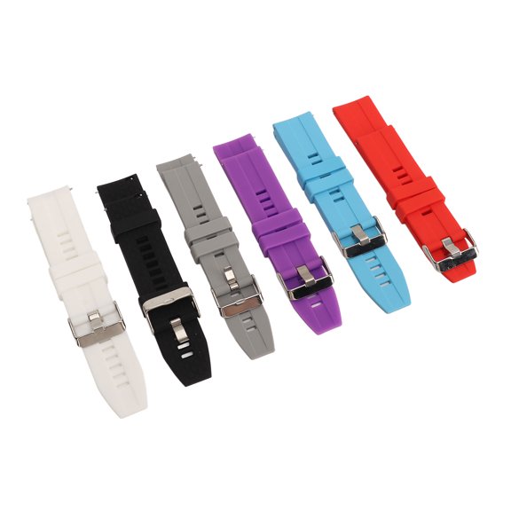 Smart Watch Band, Wear Proof Quick Release Comfortable 6PCS Smartwatch Strap  for Replacement for Women Black White Gray Red Purple Blue