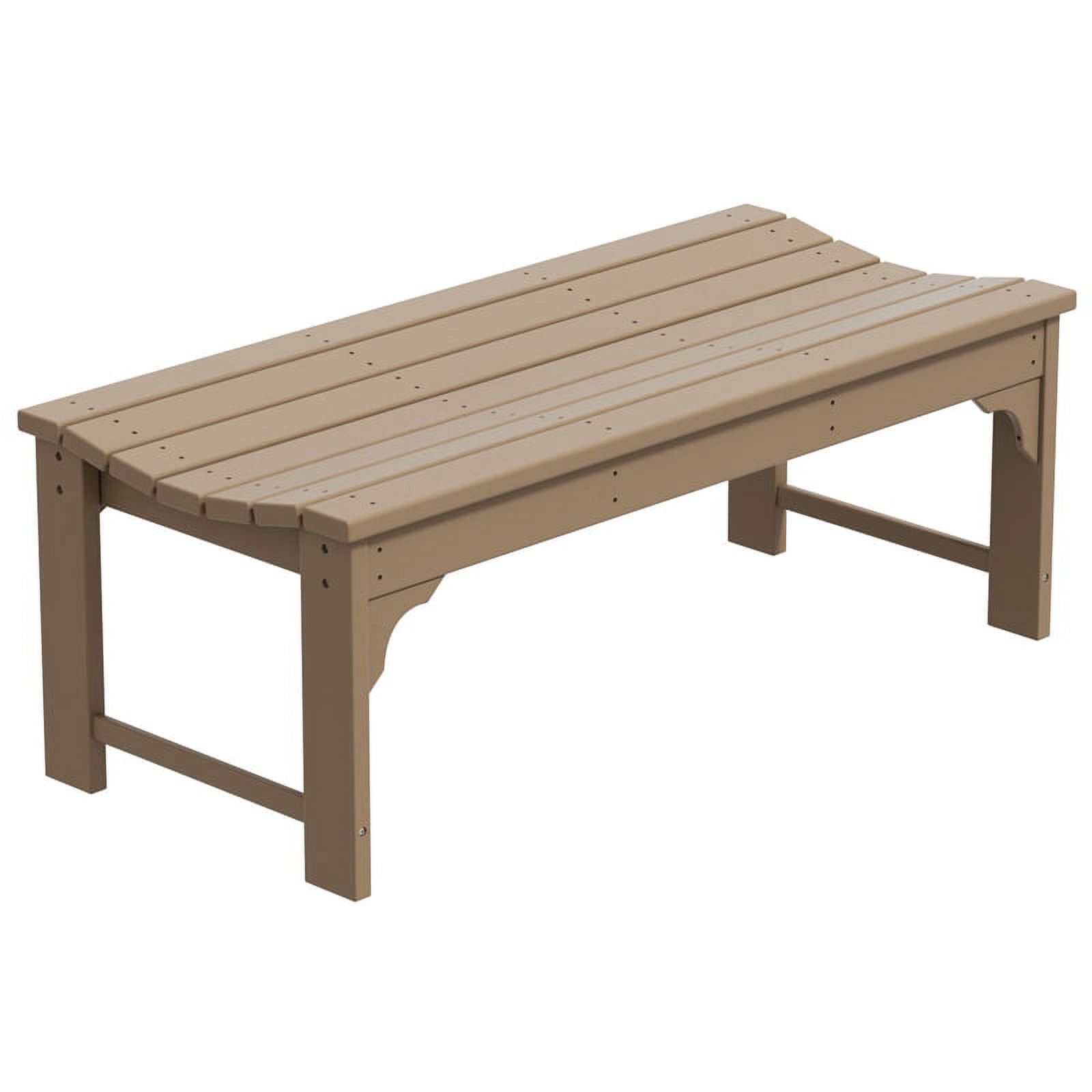 Ellendale Banc Adirondack Sans Dossier en Poly Plastique Weatherwood