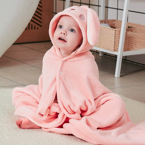HOARBOEG Children's Hooded Towel Bath Towel Fiber Absorbent Towel Cleaning Towel Hooded Children's Cape Children's Bath Towel