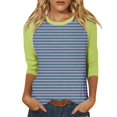thumbnail image 2 of Mefallenssiah Blouses pour Femmes Décontractées Mode Féminine T-Shirt Imprimé Manches 3/4 Blouse Col Rond Hauts Décontractés, 2 of 5