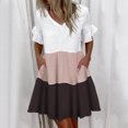 thumbnail image 2 of Ketyyh-chn99 Robes d'Été pour Femmes Robe Évasée à Fleurs Robe Droite Unie pour Vacances Robe de Plage à Enfiler Kaki,G, 2 of 4