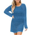 thumbnail image 4 of Gspmoly Robes pour Femmes, Robe à Manches Longues à Col en V Style Imprimé pour Dames, Robe de Cocktail Offres du Jour, 4 of 4