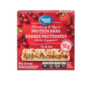 Great Value Strawberry et les barres de protéines de yogourt