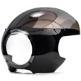 thumbnail image 1 of Krator JBM-6003-2 5.75 in. Motorcycle Headlight Fairing Screen Retro Cafe Racer Drag, Black & Smoke, 1 of 6