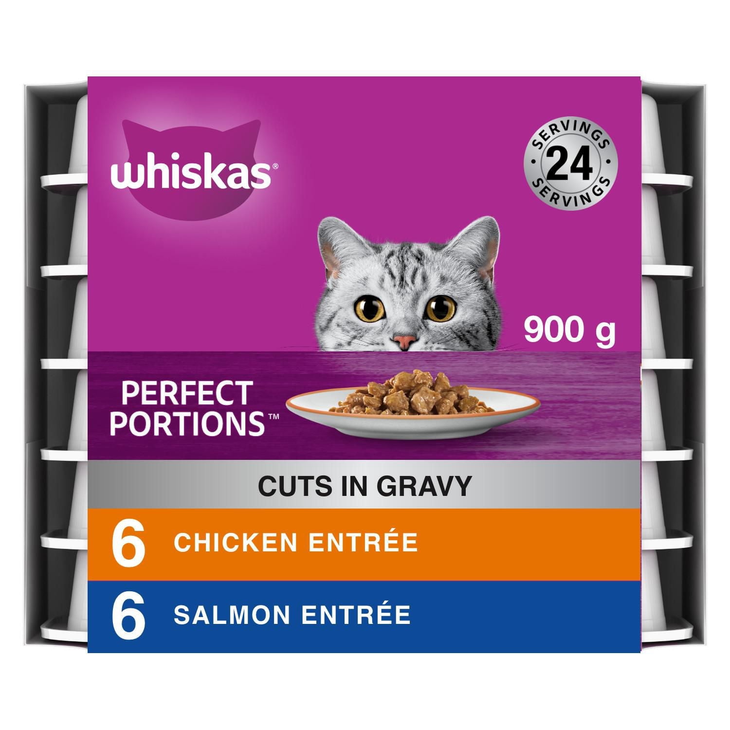 Whiskas Perfect Portions Chicken & Salmon Selections Cuts in Gravy Wet Cat Food