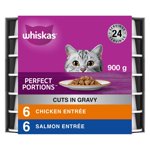 Whiskas Perfect Portions Chicken & Salmon Selections Cuts in Gravy Wet Cat Food