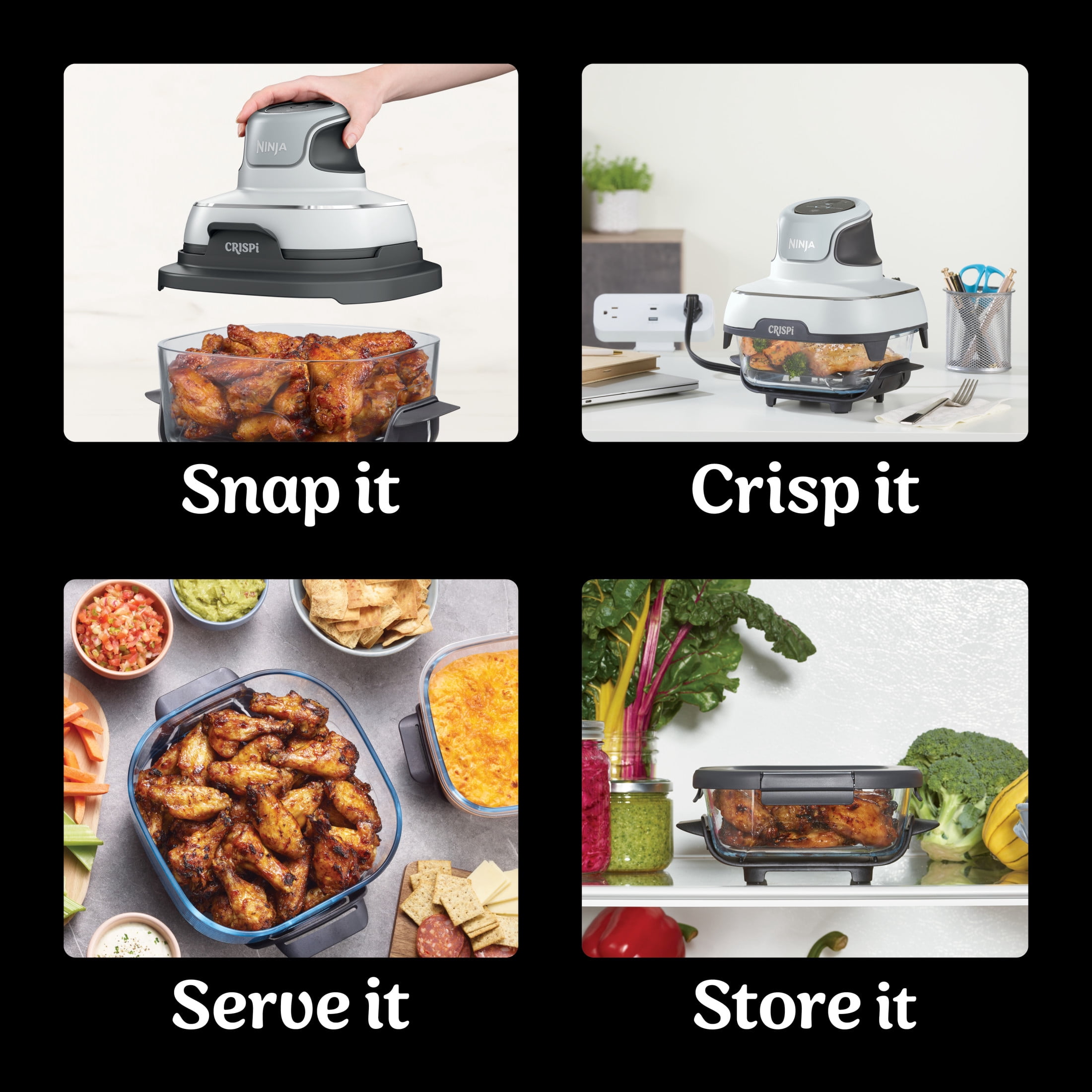 Ninja Crispi Portable Cooking System, Steam White FN100CWH