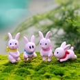 thumbnail image 2 of FRCOLOR rabbit miniature 8 Pcs Mini Rabbits Miniature Ornament Kits for Moss Outdoor Micro Landscape DIY Fairy Garden House Terrarium Kit Plant Decoration(4 Pcs Pink Rabbits + 4 Pcs White Rabbits), 2 of 5