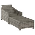 thumbnail image 3 of vidaXL Sun Lounger with Dark Grey Cushion Poly Rattan Grey, 3 of 5