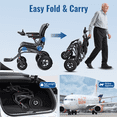 thumbnail image 2 of Lightweight Electric Wheelchair for Adults – Foldable Motorized Wheelchair with Ergonomic Seat & Backrest, 30 Mile Range, 24AH/500W Motors, All Terrain Power Wheelchair for Seniors (B20-24AH), 2 of 9