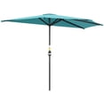 thumbnail image 1 of Outsunny Parasol Demi-Parasol de Patio 9,8 Pi Pare-Soleil, Manivelle, Bleu Pâle, 1 of 10