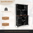 thumbnail image 3 of Gymax Buffet And Hutch Kitchen Storage Cabinet Cupboard w/ Wine Rack & Drawers Black, 3 of 10