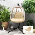 thumbnail image 2 of Outsunny Outdoor Swing Cushion, Tufted Patio Cushion Replacement, Beige, 2 of 10