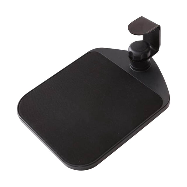 Support de Souris Réglable à Pince sur Bureau, Plateau d'Extension de Souris, Support d'Appareil, Support de Table pour le Travail et la Maison, Noir. Doté d'Une Plateforme Rotative à 360 Degrés pour un placement optimal du Poignet. Fabriqué en Plastique de Qualité Supérieure avec clips Métalliques Renforcés pour la Durabilité. Conception Compacte Qui Permet une Utilisation Peu Encombrante, Convient pour Tenir une Souris, des Téléphones Mobiles Ou de Petits Objets. installation Facile Sans Outils avec une Pince Qui Convient aux Bureaux jusqu'à 6 cm d'Épaisseur.