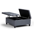 thumbnail image 3 of Atlin Designs Ottomane de Table Basse de Rangement en Gris Pierre, 3 of 5