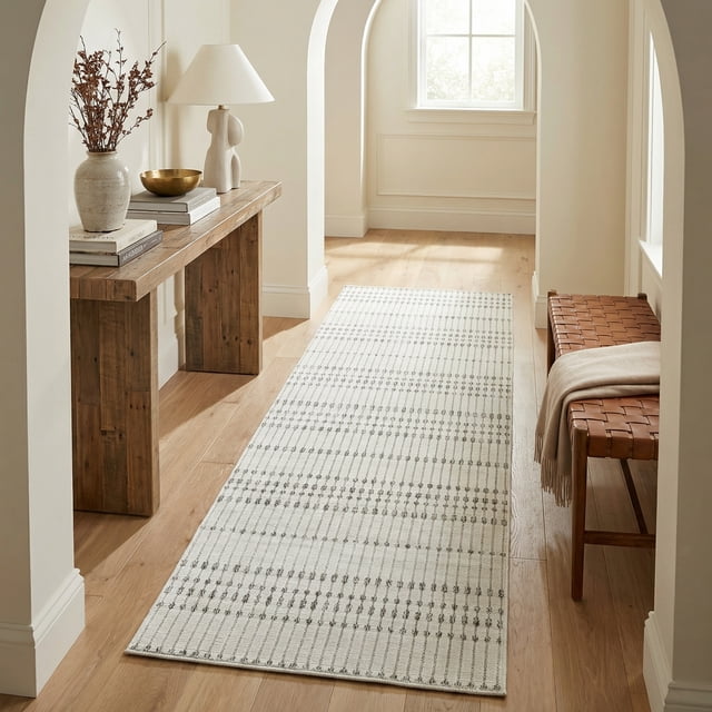 Rug Branch Maise Abstract Indoor Outdoor Area Rug, Cream Beige, Modern - Entryway, Hallway, Bathroom, and Kitchen