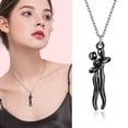 thumbnail image 4 of White+rose TWO-COLOR HUG NECKLACE CHARACTER LADIES FASHION CLAVICLE CHAIN GIF N6 L9N5, 4 of 9