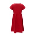 thumbnail image 5 of RKSTN Robes d'Été pour Femmes 2023 Décontractées en Coton et Lin Couleur Unie Longueur Genou Jupes Col Rond Manches Courtes Robe Midi avec Poches, 5 of 5