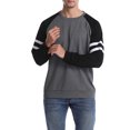 thumbnail image 3 of Xingqing T-Shirts à Manches Longues Raglan pour Hommes, Chandail en Molleton Décontracté à Col Rond, Pull Ample, Chemises Athlétiques, Noir Charbon L, 3 of 5