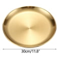 thumbnail image 1 of yulier Assiettes Rondes pour le Souper Assiette en Acier Inoxydable Assiettes à Dessert Assiettes Réutilisables pour le Camping en Plein Air Assiette de Service pour BBQ, Collation, Salade, Fruits, Va au Lave-Vaisselle, 11,8 Pouces, Or, 1 of 2