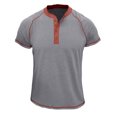 thumbnail image 1 of Penkiiy T-Shirt pour Homme à Manches Courtes, Décontracté, Mode, Col Rond, Chandail, Boutons, Blouse 2TG Gris, 1 of 1