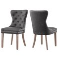 thumbnail image 1 of Subrtex Leather Button Anchor Studded Indoor Dining Chair Set of 2, Modern Mid-Century Chairs for Home, Gray, 1 of 6