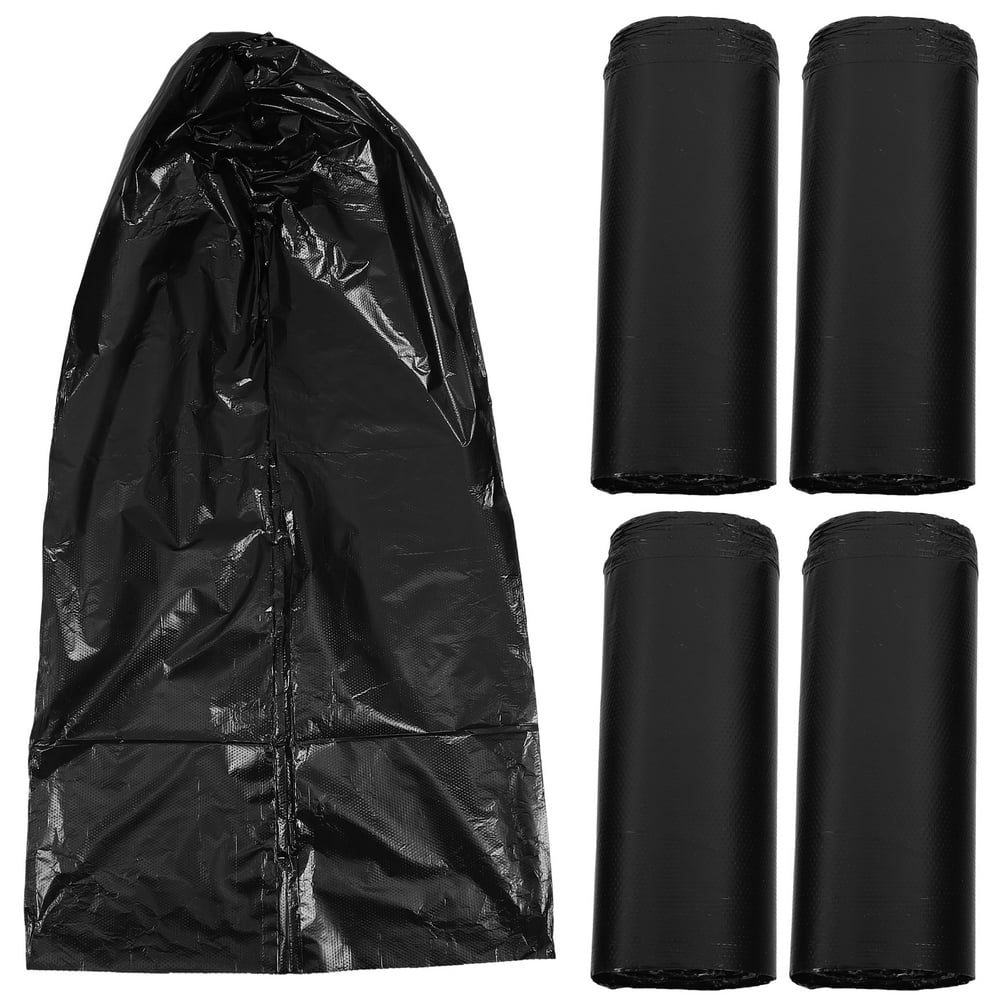 LEEYNEER 4 Rolls Black Trash Bag Small Garbage Bags Bathroom Garbage Bags Plastic Bags Office