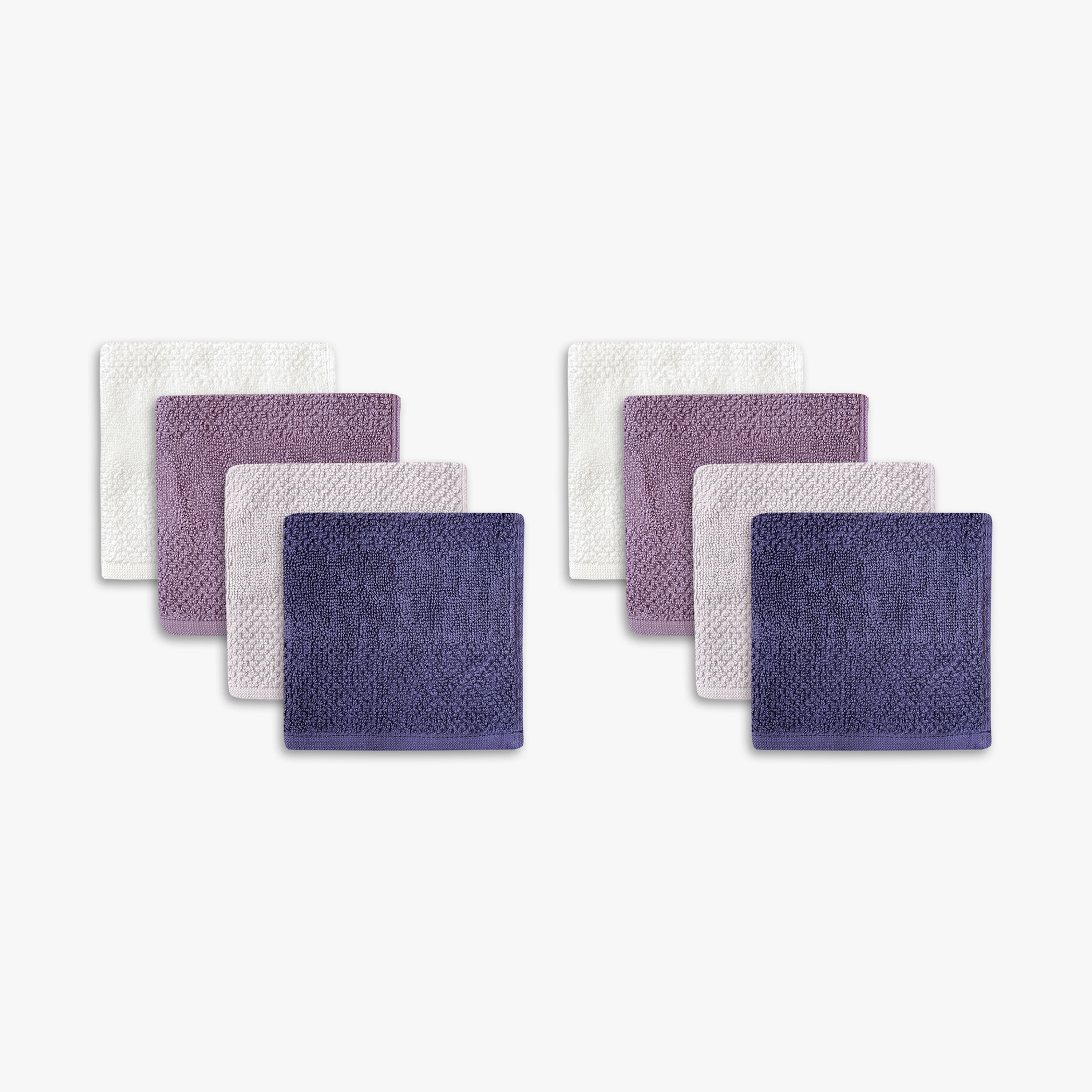 Mainstays Kids 8pk Washcloth, Soft & Durable, 100% Cotton, Purple