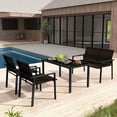 thumbnail image 4 of Costway 4 PCS Outdoor Wicker Patio Furniture Set with Heavy-Duty Galvanized Metal Frame Mix Brown, 4 of 9