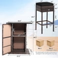thumbnail image 3 of Costway Patiojoy Ensemble de 5 Pcs en Rotin pour Patio avec Table de Bar et Tabouret, Étagère de Rangement Dissimulée, Coussin, Noir, 3 of 10