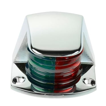 Boat Bow Navigation Light, 3" Bi-Color Navigation Bow Light Ideal for Pontoon, Skiff, Skeeter,Jon Boat and Fishing Boat - 12V Chrome Plated