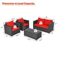 thumbnail image 2 of Patiojoy 4PCS Patio Rattan Wicker Conversation Furniture Set Sectional Sofa & Coffee Table, 2 of 10