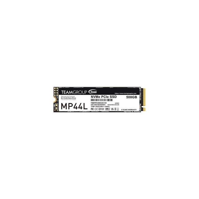 Team Group MP44L M.2 2280 500 Go PCIe 4.0 x4 avec NVMe 1.4 Disque SSD Interne TM8FPK500G0C101