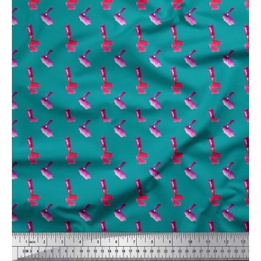 Soimoi polyester Crepe Fabric Dot,Wings & Eyes Fashion Fabric Prints By Yard 42 Inch Wide