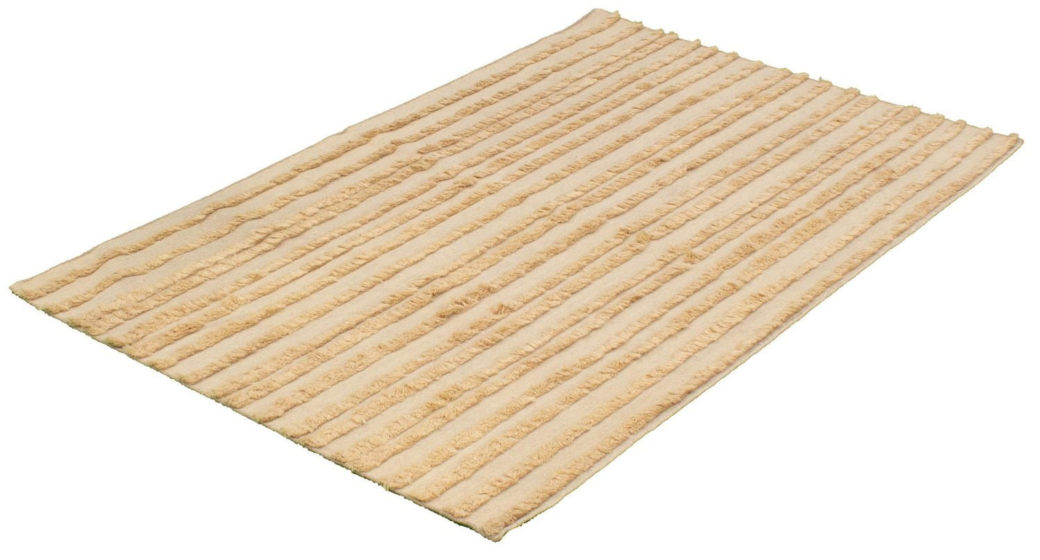 ECARPETGALLERY 4'9" x 7'10" Carved Cambridge Hand Made Area Rug for Living Room, Dining Room and Bedroom in Ivory