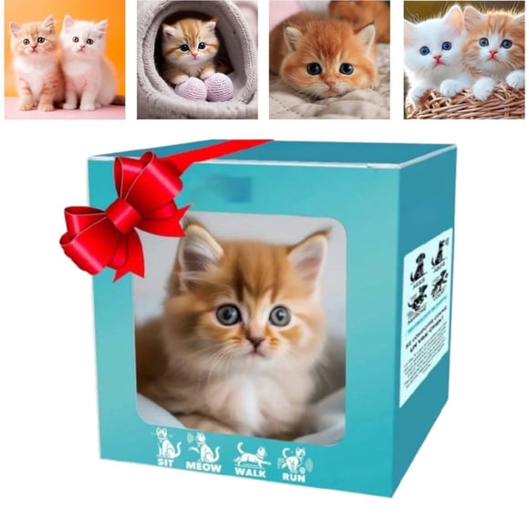 LEEYNEER Robot Kitty Toy My Realistic Robotic Cat Robot Cat That Acts Like a Real Cat Electronic Animated Cat Toy Realistic Meow & Barking Robot Kitty Gift