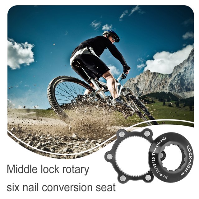 Becaristey 1 Set Center Locks Disc Brake Rotors Adapter Sturdy Replacing Repairing Bike Bolts Compatible for Locking Black 1Set