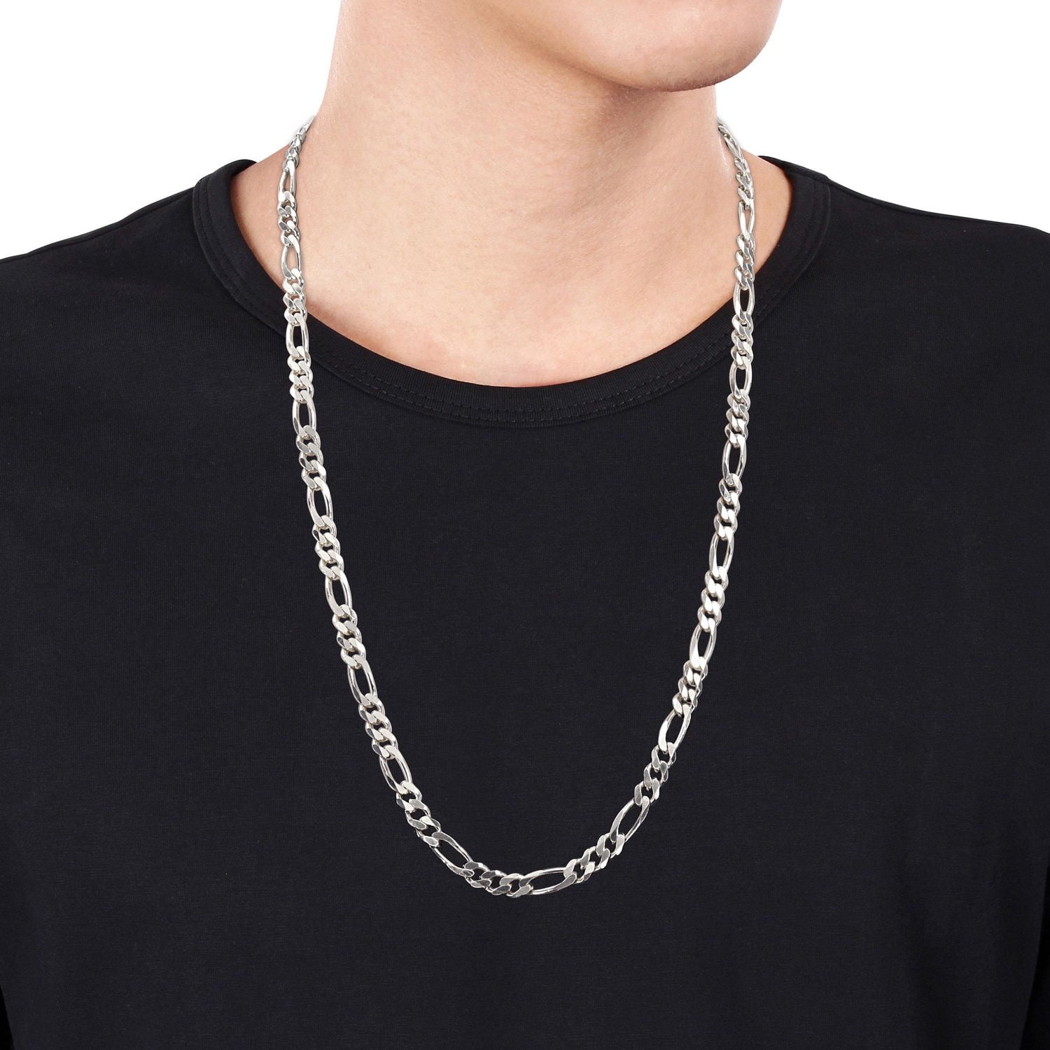 Miabella Sterling Silver Figaro Necklace