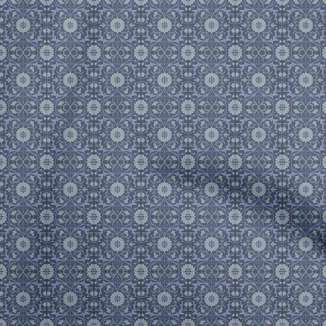 oneOone Polyester Spandex Blue Fabric Damask Dress Material Fabric Print Fabric By The Yard 56 Inch Wide