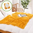 thumbnail image 2 of Couette Rafraîchissante Surdimensionnée Motif Ondulé Régulation de Température 79x59po Couverture Double Couche Jaune, 2 of 6