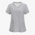 thumbnail image 4 of LYMAYTER V-Neck Medical Scrub Tops for Womens Solid Color Medical Workwear Quick-Dry Scrub Tops for S-2XL, 4 of 7