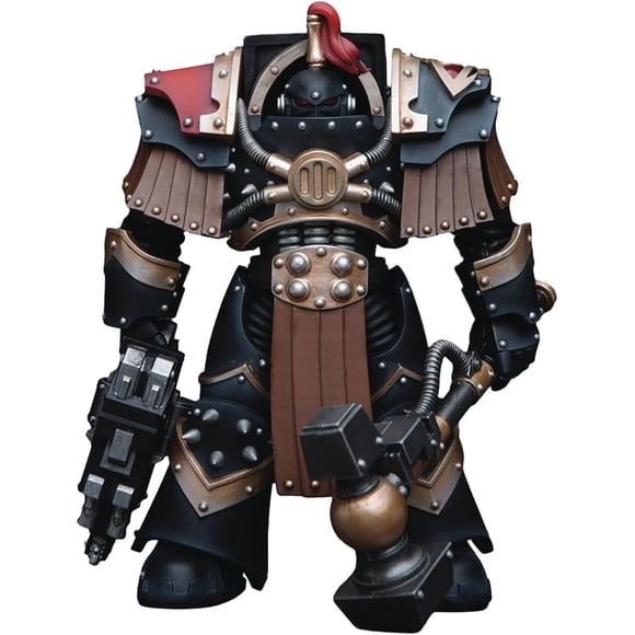 Warhammer 40000 Figurine Articulée de 5 Pouces Échelle 1/18 - Fils d'Horus MKIV Escouade Terminator Justaerin avec Marteau Tonnerre