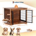 thumbnail image 3 of Meuble Cage pour Chien Robuste - Chenil Intérieur en Bois avec Bols Rotatifs pour Grands Chiens, Table d'Appoint Brun Vintage, Conception à 2 Portes Résistante à la Mastication/à l'Évasion, 3 of 7