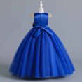 thumbnail image 4 of Penkiiy Enfants Baby Girls Enfants d'Âge Moyen Sans Manches Broderie Maille Dress Gaze Dress Princesse Dress Robes Décontractées for Girls 7-8 Ans Bleu en Liquidation, 4 of 9