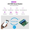 thumbnail image 3 of Commutateur Wi-Fi pour Porte de Garage 1 Ch 4 Ch Module de Relais Sans Fil Module d'Automatisation pour Maison Intelligente Application Télécommande Commande Vocale, Facile à Utiliser, 3 of 5