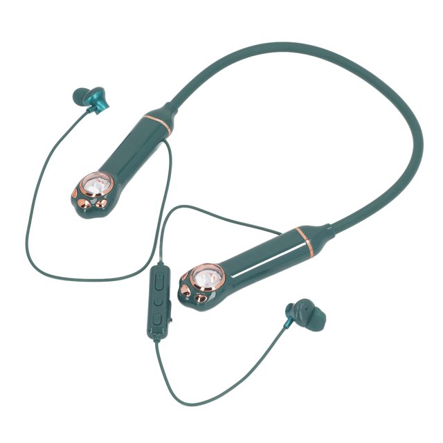 Neckband Earbuds, BT 5.3 Neckband with Cute Cat Pattern and RGB Backlight, IPX5 Waterproof and Magnetic Back Hands Free Sports Headphone for Calls Exercise