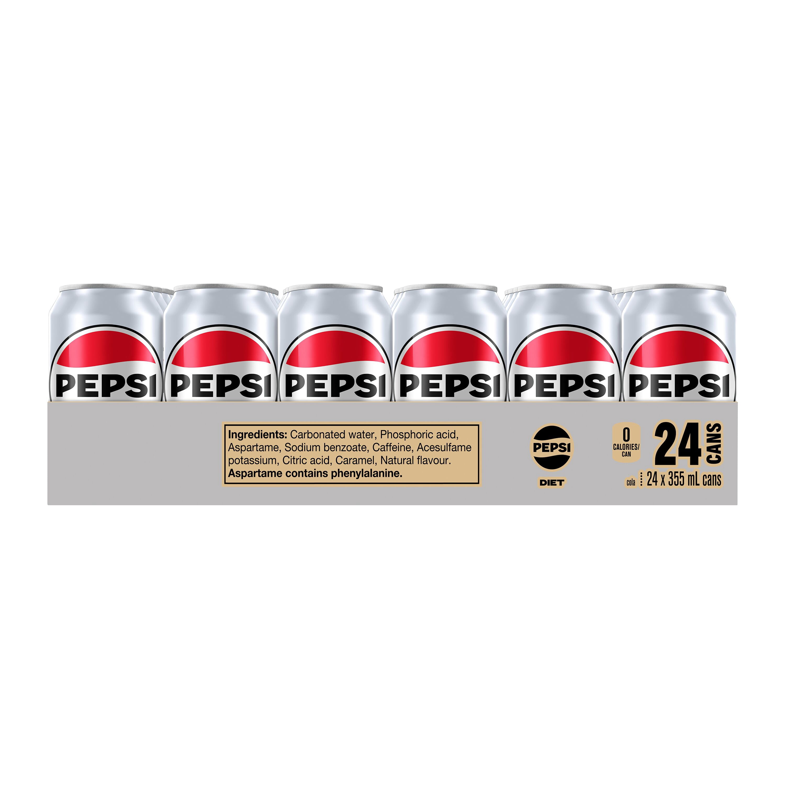 Pepsi Diet Cola 355mL cans, pack of 24