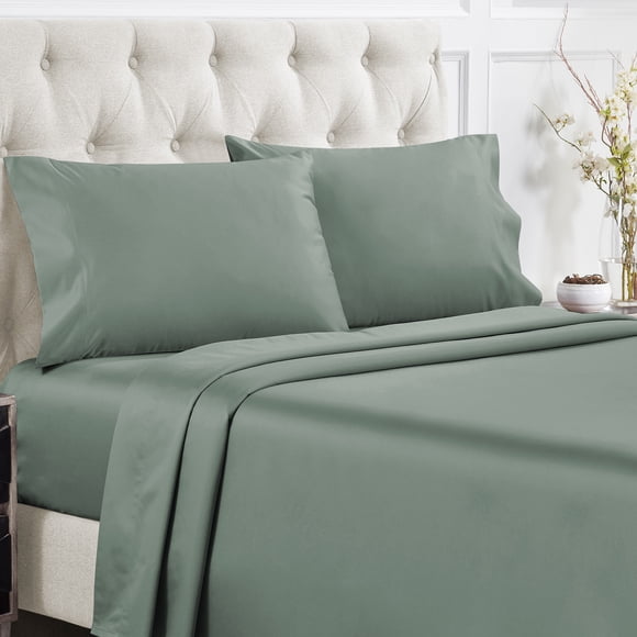 California Design Den Sheet Sets, Natural 100% Cotton Sheets, Soft Luxury 400 Thread Count Sateen Bedding Sheets Set, Deep Pocket Cooling Sheets